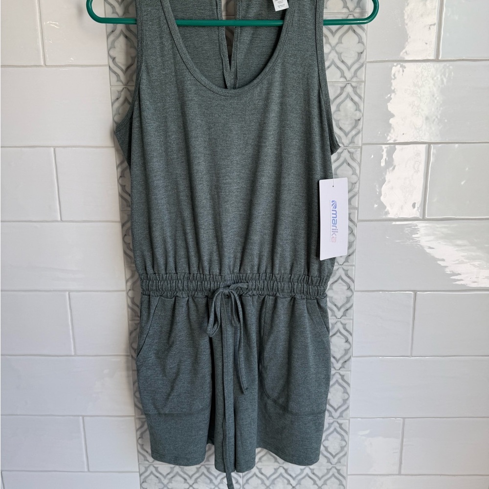 Marika Heather Gray Sleeveless Romper